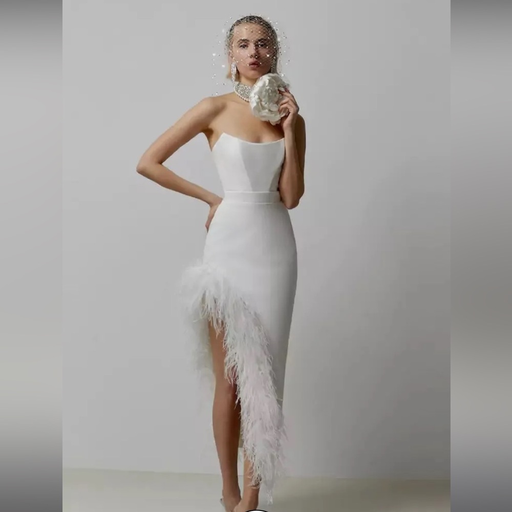 Payton White Feather Dress Catchall